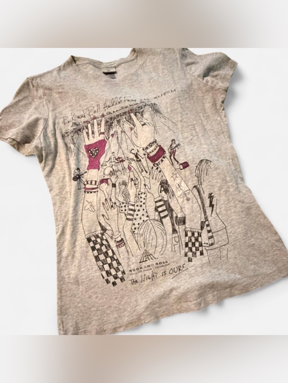 Official Rock and Roll Hall of Fame Gray Cotton Tee, Size XL